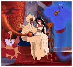 genie (aladdin), jafar, jasmine, jasmine (disney), disney, bdsm, bondage,  bound, gag, hat, jafar (disney), jester cap, jester costume, jester outfit,  puppet strings, puppeteering, restrained, staff, sultan (disney), sultan  hamed bobolonius ii of