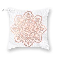 Profitez de la livraison gratuite sur pratiquement tout. Housse De Coussin Imprime Decor 45x45 Blanc Rose Pour Lit Canape Faute Maisonfans