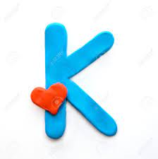 Download love stylish k letter for desktop or mobile device. Blue Plasticine Letter K English Alphabet With Red Heart Meaning Love On Valentine S Day Isolate On White Background Stock Photo Picture And Royalty Free Image Image 115449276