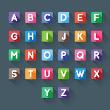 This listing is for a single box of antique letter tiles from a game called letter=bags. Free Vector Colorful Alphabet In Square