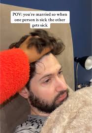 The only thing he needs is cuddles and tea he will be fine 😁  #osatoandrichard #couplestiktok #marriedlife