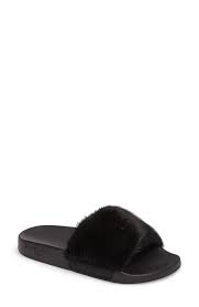 Black Mink Slide Sandal Us