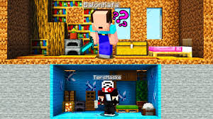 Balon Kafa Evinin Altina Gizli Ev Yaptim Baloncraft 6 Minecraft Youtube