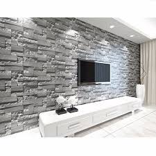 57sq Ft 393 7 X 21 3d Effect Brick Stone Vinyl Wallpaper Sticker Textured Removable Waterproof Home Decor For Shop Restaurant Living Room Supe R Large Size White Brick Wallpaper House Design Stone Wallpaper