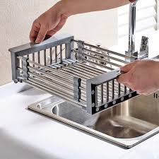 Portable kitchen sink has several sizes so you will have no trouble finding one that suits your kitchen. Racks Holders Portable Organizer Stainless Steel Telescopic Sink Drain Basket Dish Dryingrack Home Furniture Diy