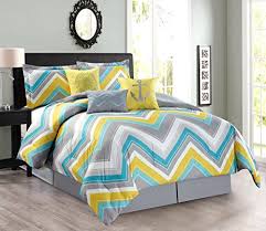 Shop 48 top chevron sheets and earn cash back all in one place. Grand Linen 11 Piece Oversize Chevron Zigzag Designer Nautical Anchor Comforter Set King Size Bed In A Bag With Sheets And Decorative Pillows Turquoise Blue Yellow Grey Buy Online In Angola At Angola Desertcart Com