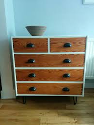 Pine chest of drawers upcycle. Upcycled Pine Chest Of Drawers With Hairpin Legs Furniture Makeover Pine Dresser Upcycled Furniture
