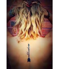 Blessed And Arrow Tattoo Blessed Tattoo Girltattoo Arrowtattoo Blessedandarrowtattoo Blessedtattoo Spinetattoo Tattoos T Tattoo Tattoos And Piercings