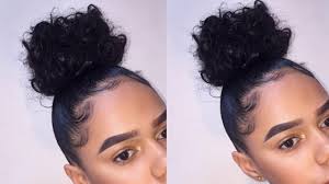 Start braiding your curly hair towards form the nape of your neck right up to the top of your head. How To Do A High Bun With Short Curly Hair Tawana Youtube