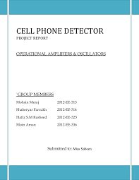 Homemade simplest detector for microwave radiation. Project Report Of Cell Phone Detector Circuit