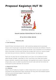 Contoh proposal kegiatan hut sekolah. Contoh Proposal Hut Ri Ke 73 Nusagates