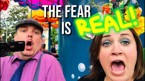 Experiencing fear at Pixar Pier (Pixar Pal Around and Jumpin Jellyfish)
