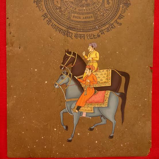 Buy Mughal Hunting Scene Miniature Painting, Rajasthan Art on Old Stamp Paper Online in India - Etsy