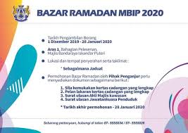 Dekorasi ramadhan 2019 meliputi : Tarikh Pengambilan Borang Bazar Ramadan Mbip 2020 1 Dis 28 Jan 2020 Hernee Nazir 1 Year Ago Share Tweet Pin Mail Sms Tarikh Pengambilan Borang Bazar Ramadan Mbip 2020 1 Dis 28 Jan 2020 Assalamu Alaikum Info Buat Semua Peniaga