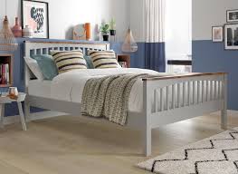 For instance, you might combine gray and brown, coral and aqua blue, or purple and evergreen. Fleetwood Two Tone Wooden Bed Frame 4 6 Double Grey Bed Sava