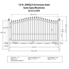 Mighty Mule St Augustine 12 Ft W X 5 Ft H Powder Coated Steel Single Driveway Fence Gate G1512 Kit The Home Depot Garage Door Makeover Fence Gate Driveway Fence