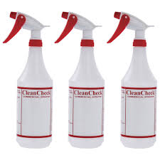 Hubert 32 Oz Clear Plastic Imprinted Spray Bottles With Embossed Scale 3 3 8 Dia X 12 1 2 H
