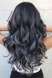 Silver Grey Bayalage Hair Color For Black Hair Hair Styles Black Hair Balayage