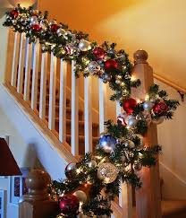 Measure the banister to see how much garland you'll need. The Stockings Were Hung Part 1 Create And Babble Christmas Stairs Decorations Christmas Staircase Christmas Staircase Decor
