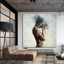 Arrange two canvases of vector portrait and surround them with black mounted frames. Abstract Woman Fire Posters Canvas Painting Modern Decoration Wall Art Pictures For Living Room Bedroom Nordic Wall Decor