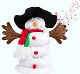 Singing and Dancing Snowman Plush Toy,Musical Santa Snowman Doll with 6  Christmas Songs for Christmas Animated Stuffed Decoration