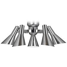 Integrated led indoor/outdoor brushed nickel ceiling fan with l. Retro Brushed Nickel 5 Light Led Ceiling Fan Light Kit 47e85 Lamps Plus