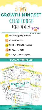 5 Day Growth Mindset Challenge For Children Teaching Growth Mindset Growth Mindset Growth Mindset Activities