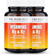 Now foods supplements vitamin d3 k2 1000 iu45 mcg plus cardiovascular support supports bone health veg capsules, orange, no flavour, 120 count. Amazon Com Dr Mercola Vitamin D3 And K2 Supplement 2 Bottles 30 Capsules Each 5000iu D3 And 180mcg K 2 Mk7 Heart Bone And Muscle Health For Men Women