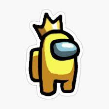 Yellow Among Us With Crown Sticker By User6744 Funny Phone Wallpaper Cute Easy Drawings Cute Patterns Wallpaper