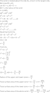 Once you have the areas of all sides and faces, you simply add them together to get the surface area. A Right Angled Triangle Whose Sides Are 3 4 5 Cm Revolved Around Its Longest Side Find The Tsa Of Figur So Obtained Also I Tend To Do Lots Of Calculat