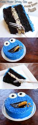 Cookie Monster Birthday Cake With Cookie Dough Filling Krumelmonster Torte Tortendeko Kuchen Und Torten Rezepte