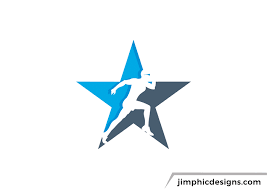 Running Star Logo Business Logo Design Logo Design Star Logo