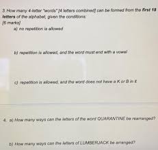 Four letter adjectives · able · back · bare · bass · blue · bold · busy · calm . Solved 3 How Many 4 Letter Words 4 Letters Combined Can Chegg Com