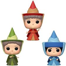 Amazon Com Funko Pop Disney Sleeping Beauty Flora Fauna Merryweather Fairy Godmother 3 Pack Spring Conven Funko Pop Disney Disney Pop Funko Pop Dolls