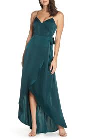 Black And Emerald Green Wedding Dress Emerald Green Satin Wrap Dress Would Make Beautiful Dark Green Bridesmaid Dresses Satin Bridesmaid Dresses Dark Green Bridesmaid Dress Stylish Formal Dresses