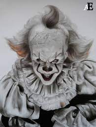Their makeup is an artistic expression of their own special traits when a tent full of circus lovers erupts with laughter at the sight. Portrait De Ca Le Film 2017 Painting 40x30 Cm C 2017 By Aurelie Emond Realism Paper Cinema Ca It Clown Schilderij Geometrische Tekening Artwork