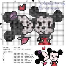 Minnie And Mickey Mouse Kiss Free Disney Cross Stitch