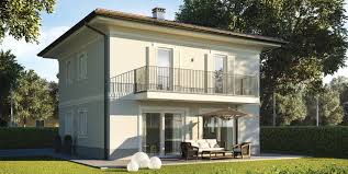 Finitura esterna con doghe orizzontali di legno. Casa In Legno 160 Mq Su Due Piani Olympia Wolf Haus