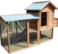 Poulailler bi-corps grande taille, Bois, 1.86 x 0.76m, 2.13m²