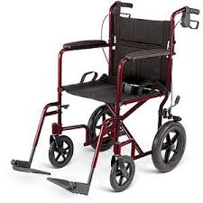 Medline Lightweight Transport Wheelchair With 12 Rear Wheels Folding Transport Chair 300lb Weight Capacity Red Frame Walmart Com Transport Chair Transport Wheelchair Lightweight Folding Wheelchair