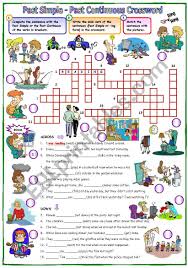 Themed crossword puzzles with a human touch. Past Simple Past Continuous Crossword Esl Worksheet By Mpotb