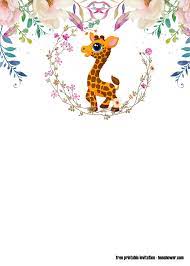 Cool Free Cute Giraffe Baby Shower Invitations Templates Giraffe Baby Shower Invitations Baby Shower Giraffe Baby Shower Invitations