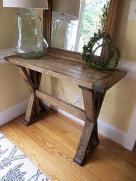 Entryway Console Table With X Legs In An Entryway 2x4 Wood Projects Wood Diy Entryway Console Table