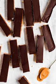 Healthy Peanut Butter Twix Bars Vegan Gluten Free Ambitious Kitchen Recipe Peanut Butter Twix Twix Bar Gluten Free Chocolate