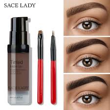 Sace Lady 6 Colors Henna Eyebrow Gel Waterproof Tint Makeup Brush Set Brown Enhancer Eye Brow Dye Cream Make Up Eye Makeup Cosmetics Eyebrow Gel Henna Eyebrows