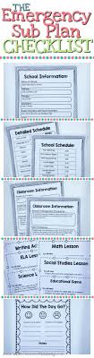 The Emergency Sub Plan Checklist Includes 5 Things That Your Sub Plans Must Include Free Printables Emergency Sub Plans Substitute Teaching Teaching Classroom