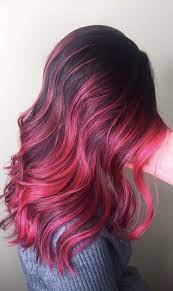 Balayage has become one of the most coveted requests in hair salons worldwide. Magenta Balayage On Dark Hair Stunning Hair Color For Black Hair Pink Hair Highlights Dark Pink Hair