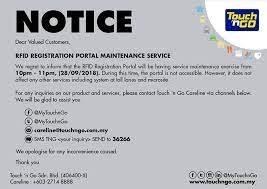 Cara semak baki touch 'n go / touch n go reload online melalui applikasi terbaru tng ewallet. Notice Rfid Registration Portal Touch N Go Malaysia Facebook