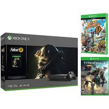 Microsoft Xbox One X 1tb 4k Console Fallout 76 Sunset Overdrive Titanfall 2 With Nitro Dlc Gaming Bundle Black Walmart Com Walmart Com
