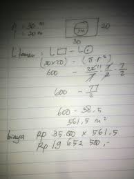 Di Pusat Kota Terdapat Taman Berbentuk Persegi Panjang Dengan Panjang 30m Dan Lebar 20m Di Dalam Brainly Co Id